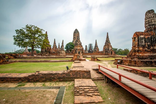 Ajutthaja Thaiföld Wat Chaiwatthanaram Templom — Stock Fotó