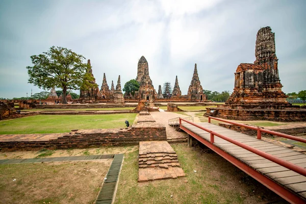 Ayutthaya Thailandia Tempio Wat Chaiwatthanaram — Foto Stock