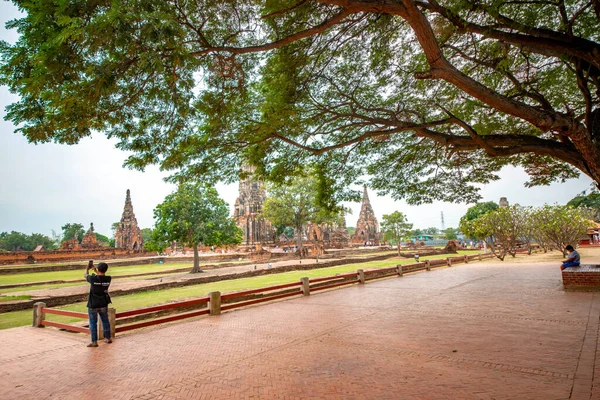 Ayutthaya Thailandia Tempio Wat Chaiwatthanaram — Foto Stock