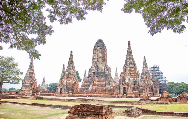 Thaiföld Ajutthaja Wat Chaiwatthanaram Templom — Stock Fotó