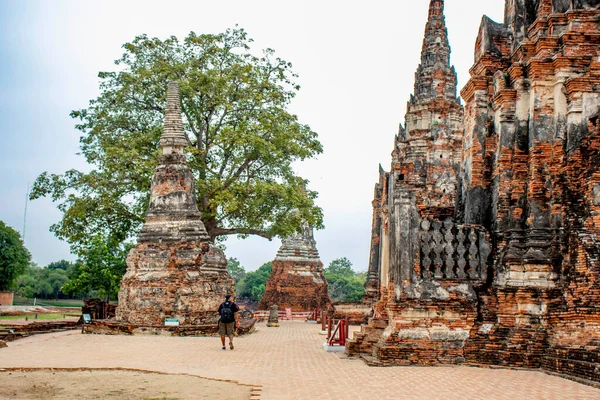 Ayutthaya Wat Chaiwatthanaram寺 — 图库照片