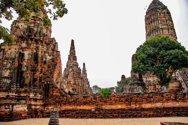 Thaiföld Ajutthaja Wat Chaiwatthanaram Templom — Stock Fotó