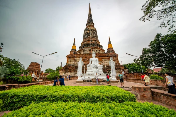 Thaiföld Ajutthaja Wat Yai Chai Mongkhol Templom — Stock Fotó