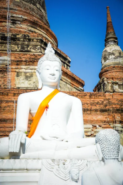 Thaiföld Ajutthaja Wat Yai Chai Mongkhol Templom — Stock Fotó