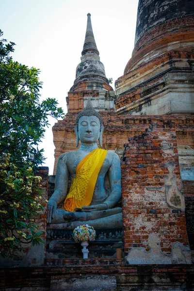 Thailand Ayutthaya Wat Yai Chai Mongkhol Tempel — Stockfoto