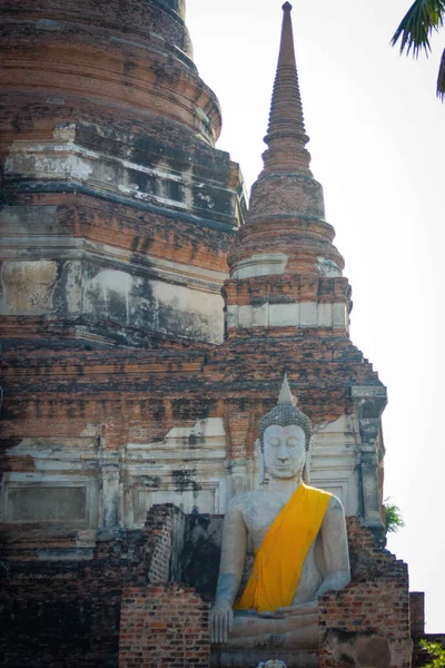 Thaiföld Ajutthaja Wat Yai Chai Mongkhol Templom — Stock Fotó