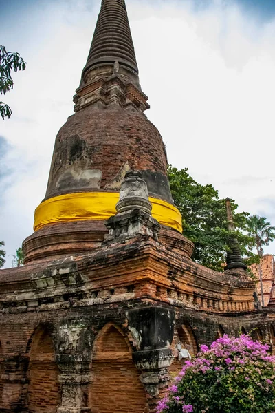Thailandia Ayutthaya Tempio Wat Yai Chai Mongkhol — Foto Stock