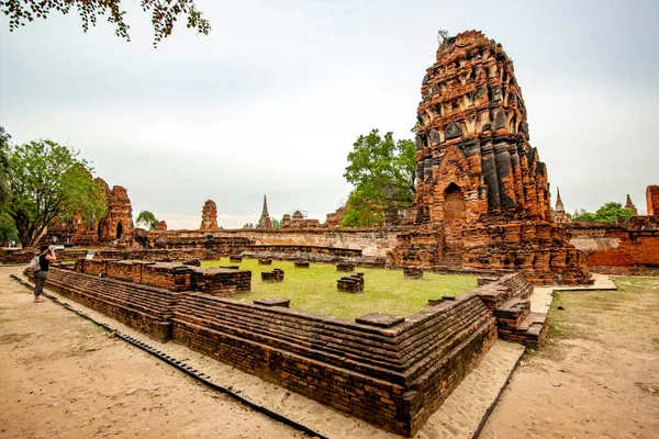 Antico Tempio Wat Mahathat Ayutthaya Thailandia — Foto Stock