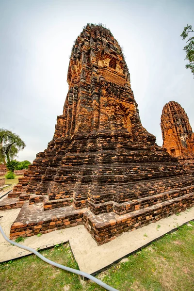 Antico Tempio Wat Mahathat Ayutthaya Thailandia — Foto Stock