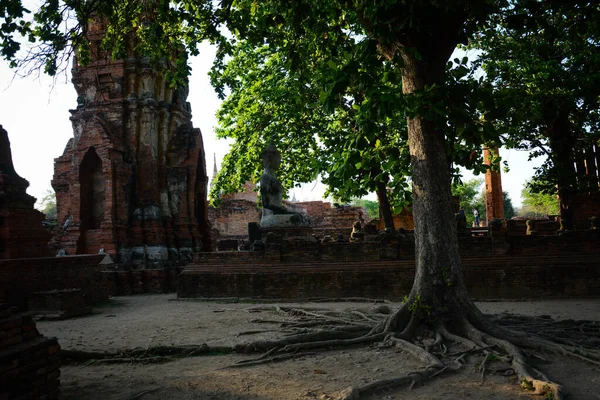Ülő Buddha Szobor Ayutthaya Thaiföld — Stock Fotó