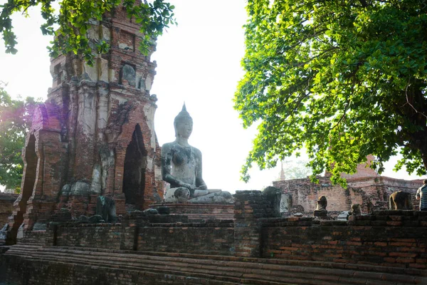 Ülő Buddha Szobor Ayutthaya Thaiföld — Stock Fotó