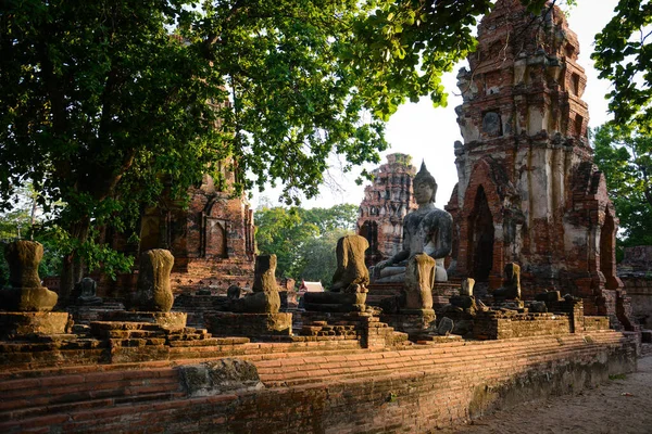 Statua Del Buddha Seduto Ayutthaya Thailandia — Foto Stock