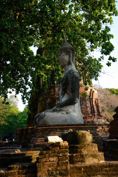 Sitting Buddha Statue Ayutthaya Thailand — Stock Photo, Image