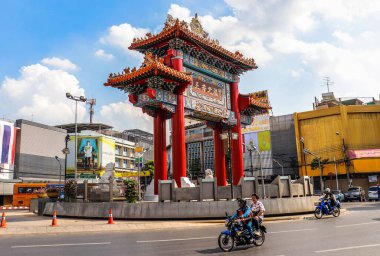 Tayland. Bangkok 'ta. Çin Mahallesi 'nin güzel manzarası.