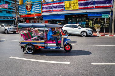 Tayland. Bangkok 'ta. Çin Mahallesi 'nin güzel manzarası.