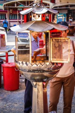 Tayland. Bangkok 'ta. Çin Mahallesi 'nin güzel manzarası.