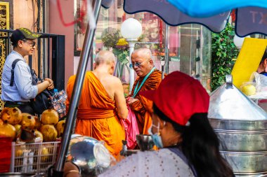 Tayland. Bangkok 'ta. Çin Mahallesi 'nin güzel manzarası.