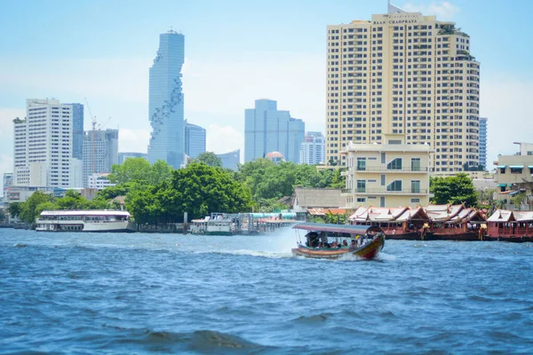 Thajsko Bangkok Krásný Výhled Řeku Chao Phraya — Stock fotografie