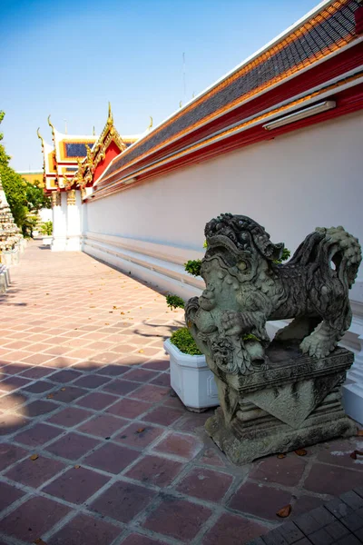 Közelkép Szobor Wat Pho Temple Thaiföld — Stock Fotó