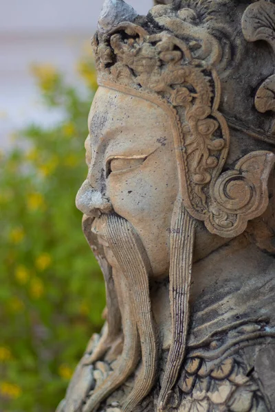 Close Estátua Pedra Wat Pho Temple Tailândia — Fotografia de Stock