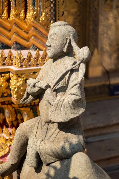 Крупный План Каменной Статуи Храма Ват Пхо Таиланд — стоковое фото