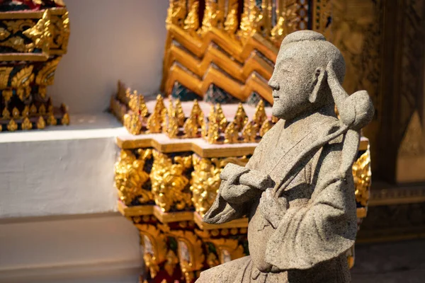 Close Estátua Pedra Wat Pho Temple Tailândia — Fotografia de Stock