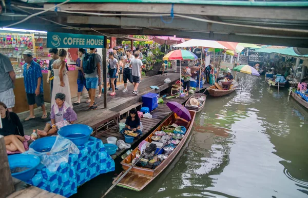 Tailândia Banguecoque Talingchan Mercado Flutuante — Fotografia de Stock