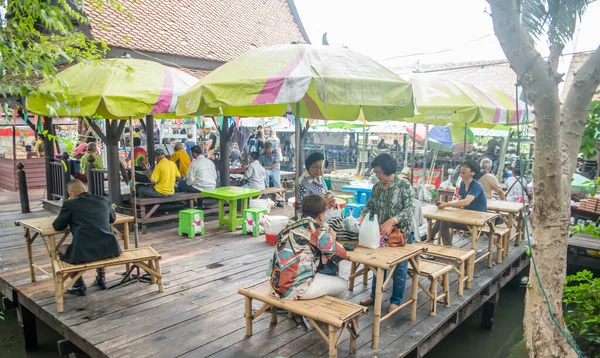 Thailand Bangkok Floating Market Talingchan — Stockfoto