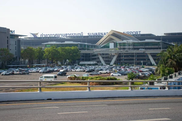 Tajlandia Bangkoku Widok Lotnisko Suvarnabhumi — Zdjęcie stockowe