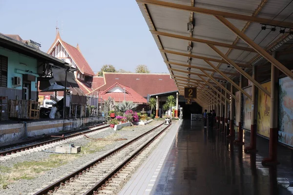 Thailand Det Chiang Mai Utsikt Över Tågstationen Staden — Stockfoto