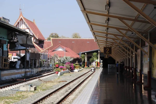 Thajsko Chiang Mai Pohled Vlakové Nádraží Městě — Stock fotografie