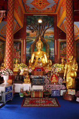 Tayland. Chiang Mai. Şehirde bir Budist tapınağı..
