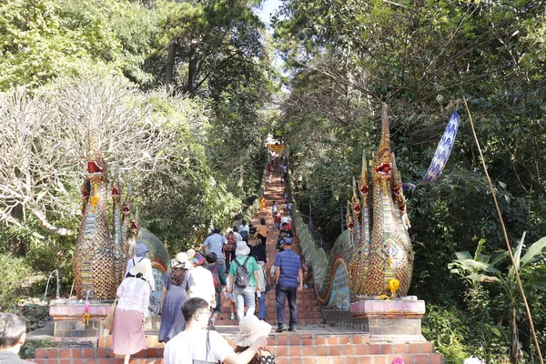 Tailândia Chiang Mai Uma Vista Templo Wat Doi Suthep — Fotografia de Stock