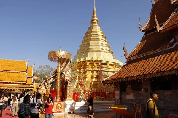 Tailândia Chiang Mai Uma Vista Templo Wat Doi Suthep — Fotografia de Stock