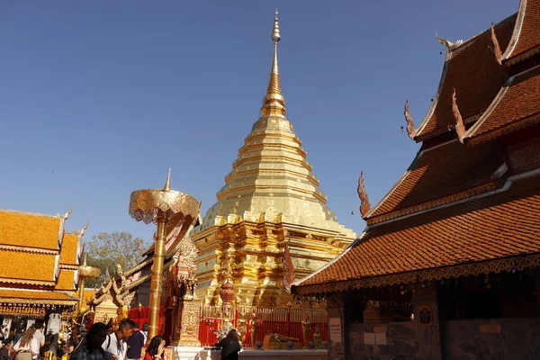 Tailândia Chiang Mai Uma Vista Templo Wat Doi Suthep — Fotografia de Stock