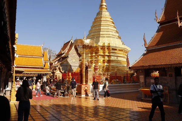 Tajlandia Chiang Mai Widok Wat Doi Suthep Rozci Gacz — Zdjęcie stockowe
