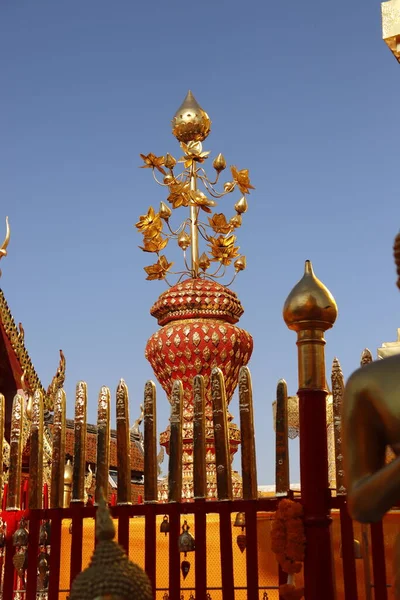 Tailandia Chiang Mai Una Vista Del Templo Wat Doi Suthep — Foto de Stock