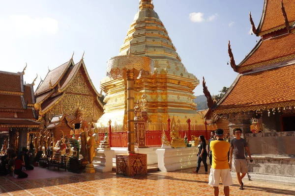 Tailândia Chiang Mai Uma Vista Templo Wat Doi Suthep — Fotografia de Stock