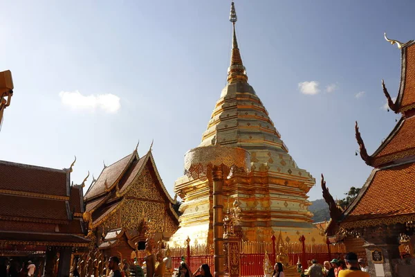 Tajlandia Chiang Mai Widok Wat Doi Suthep Rozci Gacz — Zdjęcie stockowe