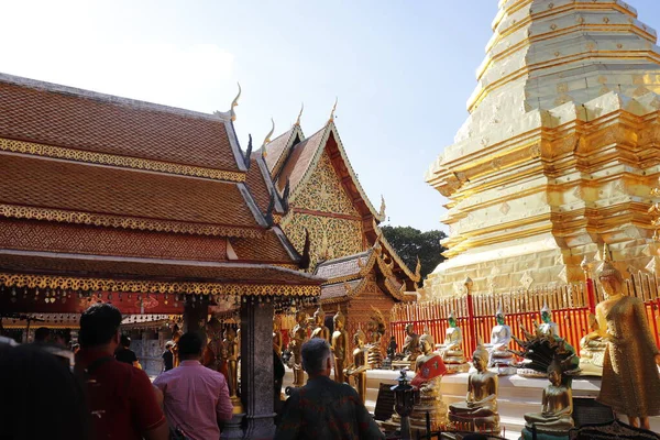 Tailandia Chiang Mai Una Vista Del Templo Wat Doi Suthep —  Fotos de Stock