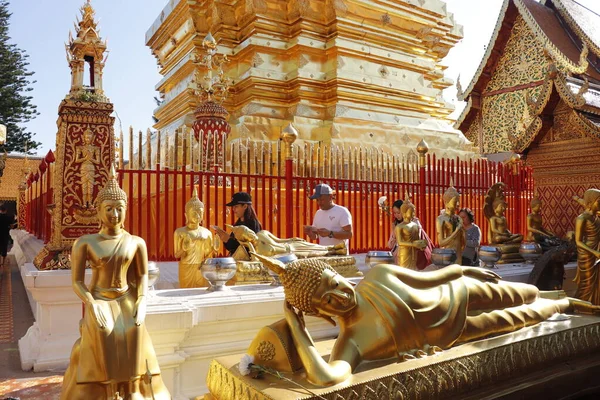 Tailandia Chiang Mai Una Vista Del Templo Wat Doi Suthep — Foto de Stock