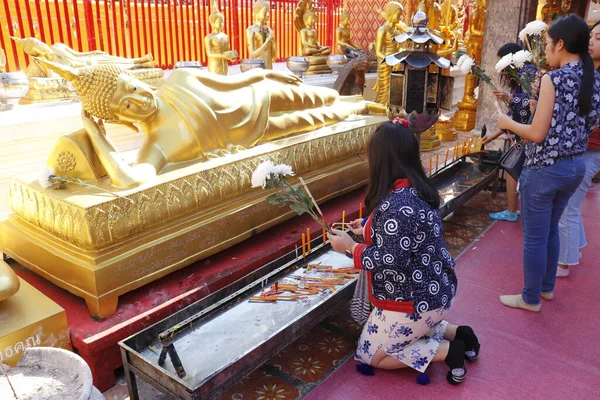 清迈Wat Doi Suthep庙宇景观 — 图库照片