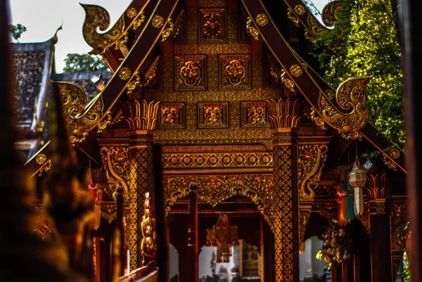 Tajlandia Chiang Mai Widok Wat Phra Singh Rozci Gacz — Zdjęcie stockowe