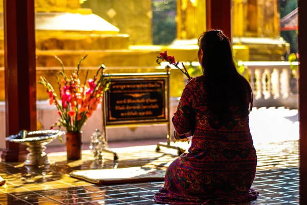 Tayland Chiang Mai Wat Phra Singh Tapınağının Manzarası — Stok fotoğraf