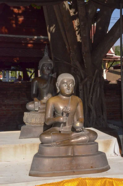 Tailândia Ayutthaya Uma Vista Templo Wat Yai Chai Mongkhol — Fotografia de Stock