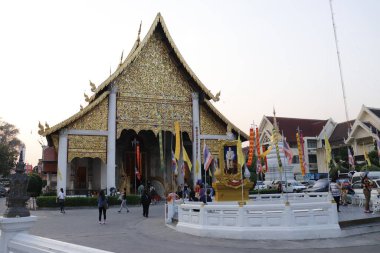 Tayland. Chiang Mai. Wat Chedi Luang Tapınağı manzarası.