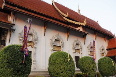 Tayland. Chiang Mai. Wat Chedi Luang Tapınağı manzarası.