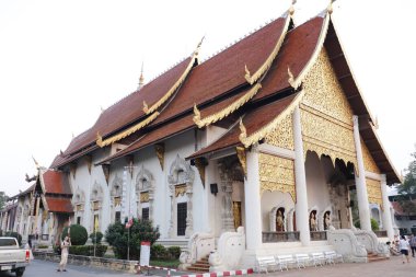 Tayland. Chiang Mai. Wat Chedi Luang Tapınağı manzarası.