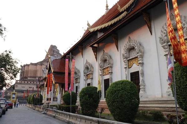 Thaiföld Chiang Mai Vagyok Kilátás Wat Chedi Luang Templomra — Stock Fotó