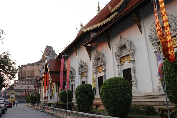 Tailandia Chiang Mai Una Vista Del Templo Wat Chedi Luang — Foto de Stock